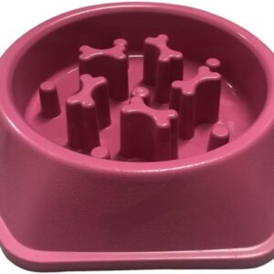 MY PET BRASIL - Comedouro Educativo para Cães e Gatos, Alimentação Lenta, Rosa, 600ml, 25cm