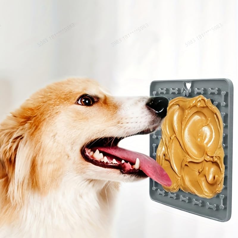 Comedouro Lento Tapete Lambedor Pet Cães e Gatos 18,5 x18,5 (Cinza) - Imagem 6