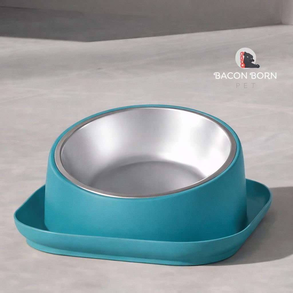 Comedouro e Bebedouro Pet Anti Formiga Pote Ração Duplo Cães Gatos Inox Unitário (Azul) - Imagem 2