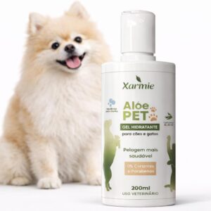 Aloe Pet Gel Hidratante Natural para Cães e Gatos, 100% Babosa Orgânica, Tratamento para Dermatite Canina, Coceiras e Irritações, 200ml