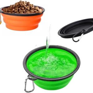 Comedouro Tigela Pote Bebedouro Prato Silicone Retrátil Para Pets Água e Ração Cães e Gatos Reutilizável Para Passeios Coloridos