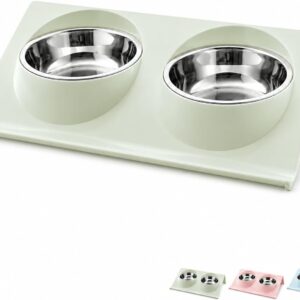 Comedouro Elevado Duplo Pet com Tigelas Inox 200ml