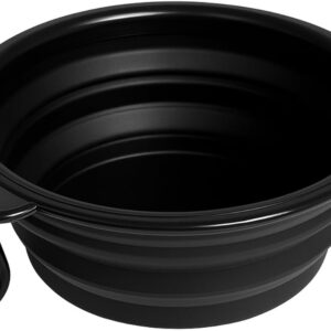Comedouro Bebedouro Retrátil De Silicone Portátil Com Mosquetão Preta 13cm