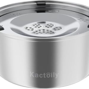 Kactoily Tigela de água para cães de grande capacidade de 3 L, aço inoxidável, sem derramamento, dispensador de água para cães que bebem lentamente