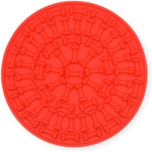 Comedouro Lento com Ventosa Parede Tapete para Cachorro Pet Anti-Stress Brinquedo Interativo para Lamber (Vermelho)