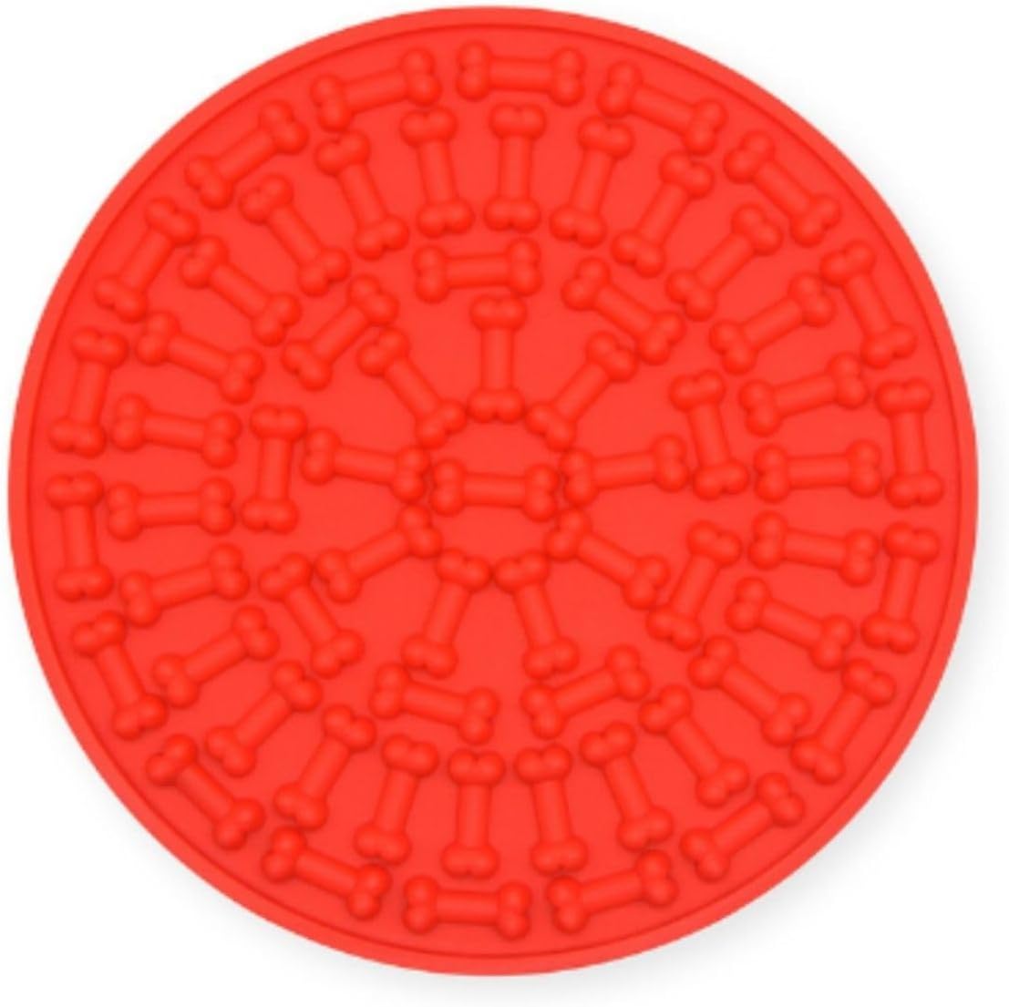 Comedouro Lento com Ventosa Parede Tapete para Cachorro Pet Anti-Stress Brinquedo Interativo para Lamber (Vermelho)