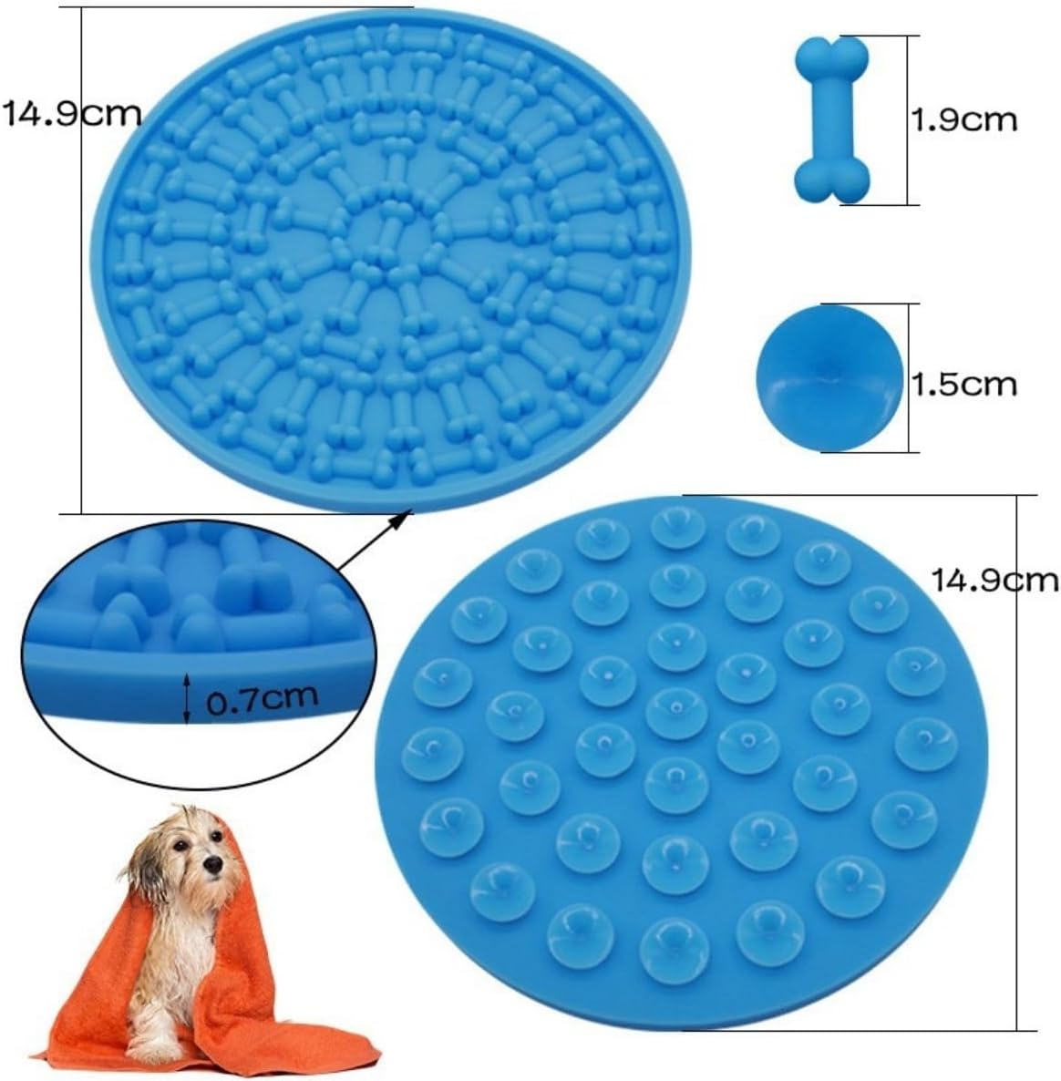 Comedouro Lento com Ventosa Parede Tapete para Cachorro Pet Anti-Stress Brinquedo Interativo para Lamber (Vermelho) - Imagem 3