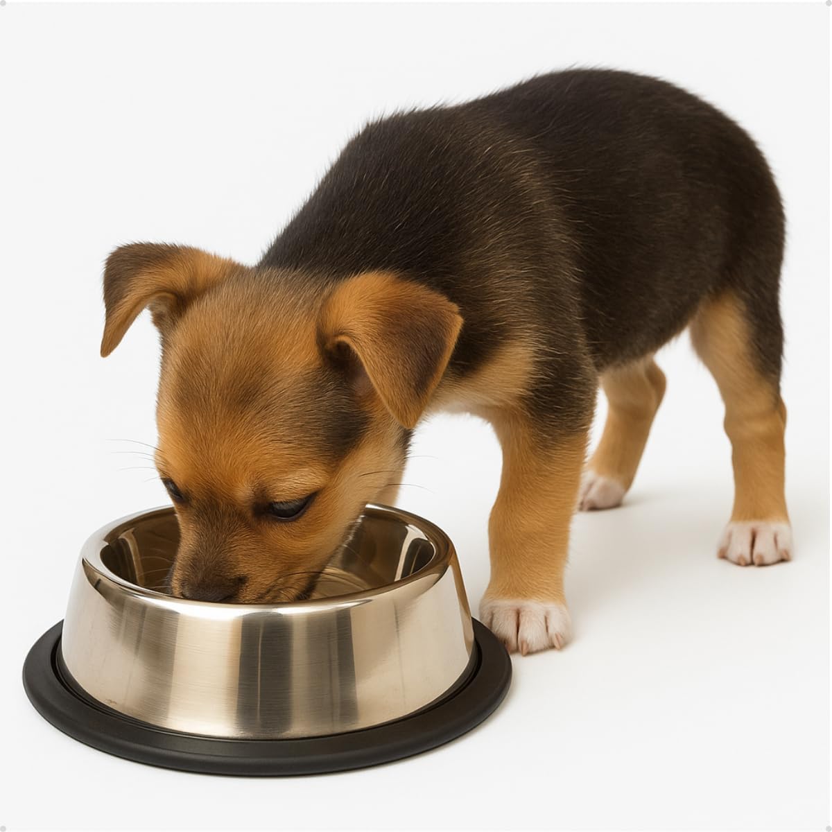 KIT 2 Comedouro de Inox 250ml para Cães e Gatos Mini Filhotes Pote Ração Água Bebedouro Antiderrapante - Imagem 2