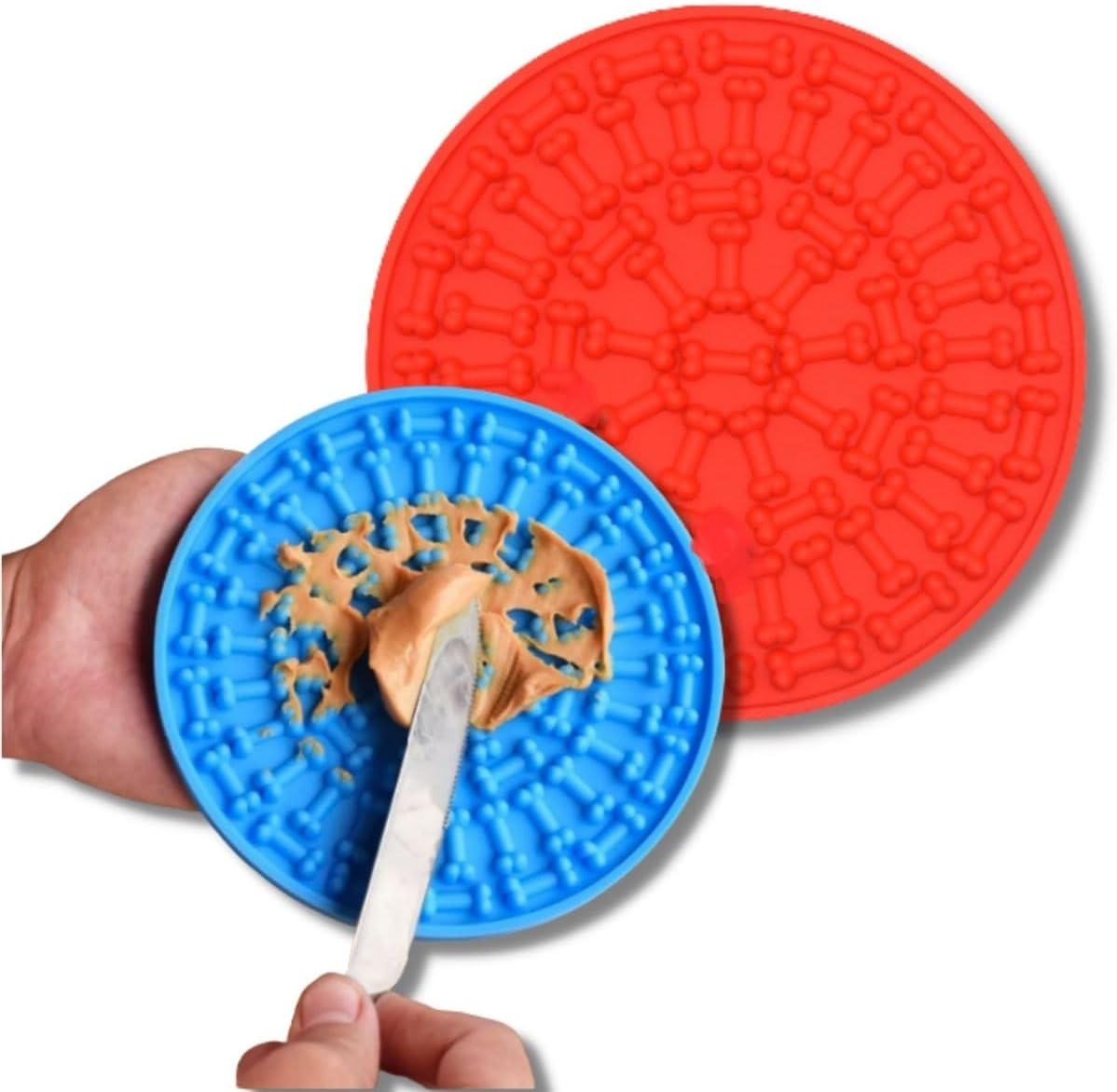 Comedouro Lento com Ventosa Parede Tapete para Cachorro Pet Anti-Stress Brinquedo Interativo para Lamber (Vermelho) - Imagem 6