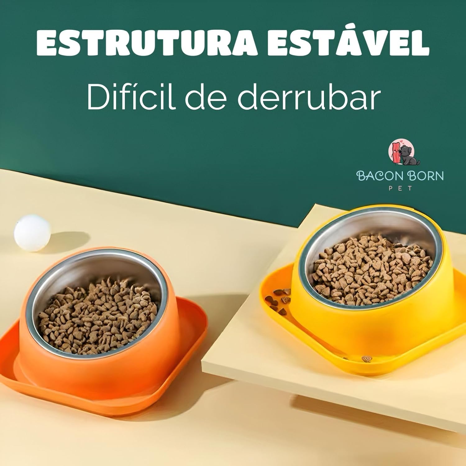 Comedouro e Bebedouro Pet Anti Formiga Pote Ração Duplo Cães Gatos Inox Unitário (Azul) - Imagem 3