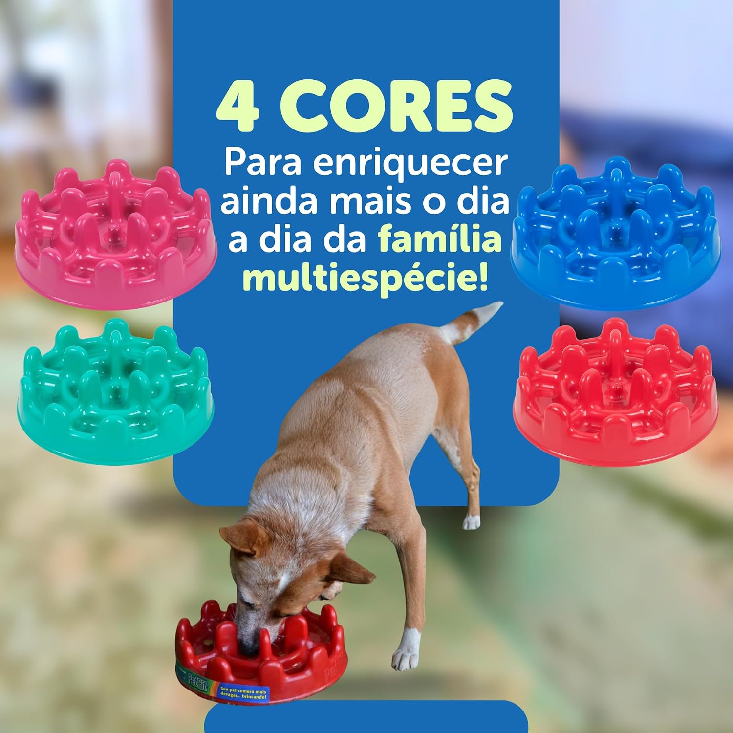 Pet Games Comedouro Lento Funcional Pet Fit Verde Agua Para Cães - Imagem 6