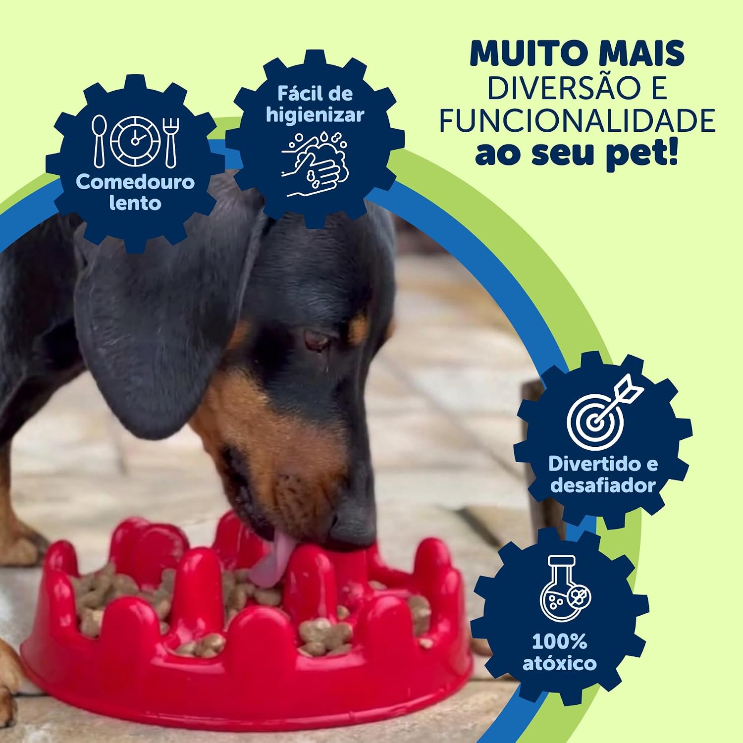 Pet Games Comedouro Lento Funcional Pet Fit Verde Agua Para Cães - Imagem 2
