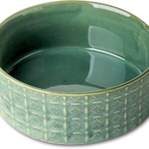 Tigela de cerâmica para cães, tigela de ração para cães de estimação, prato para cães pequenos e médios, verde