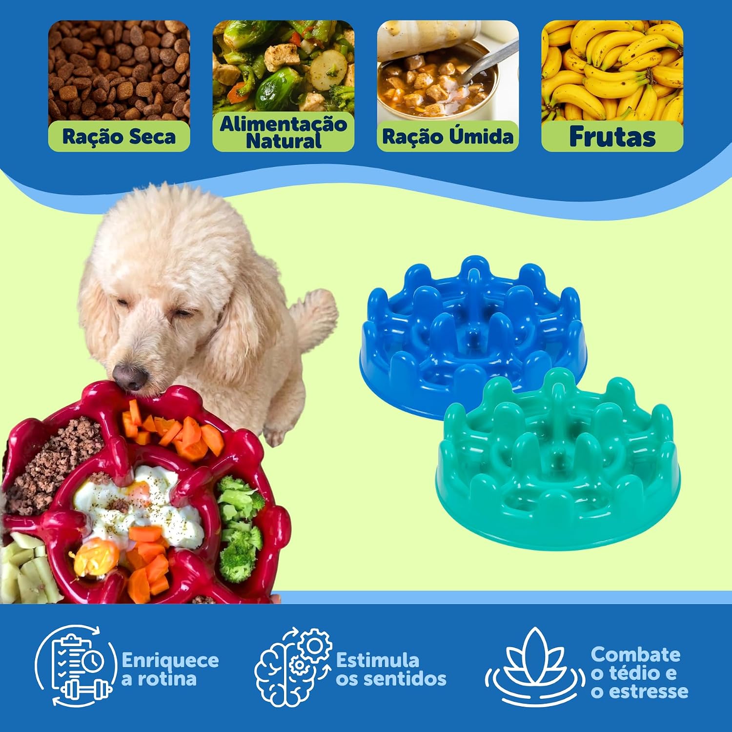 Pet Games Comedouro Lento Funcional Pet Fit Verde Agua Para Cães - Imagem 5
