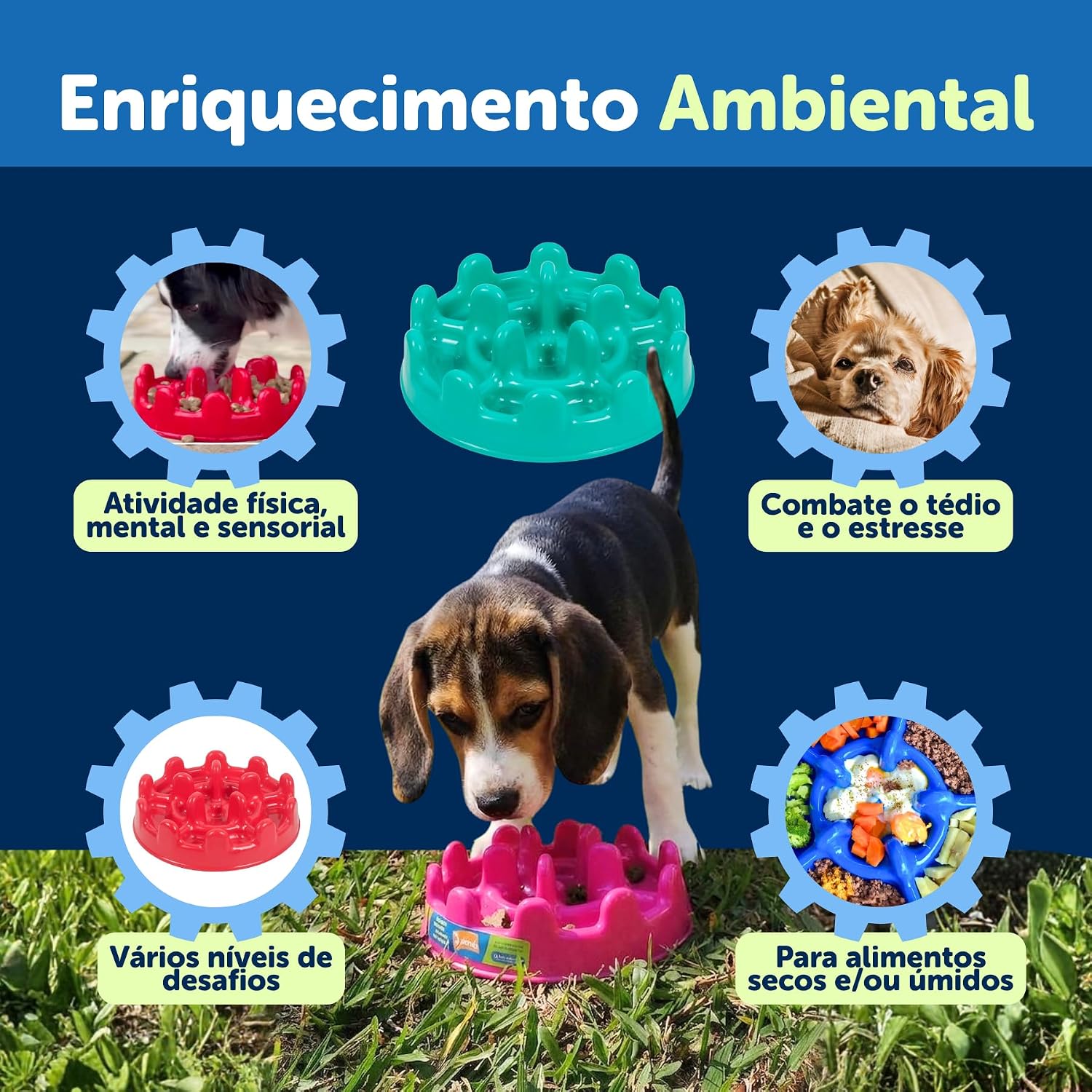 Pet Games Comedouro Lento Funcional Pet Fit Verde Agua Para Cães - Imagem 4