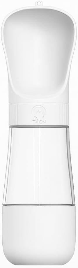Bebedouro Portátil 2 em 1 para Cães e Gatos, 320ml e 170ml, Recipiente para Água e Ração, Compacto, Anti-Vazamento (Branco, 490 ml)