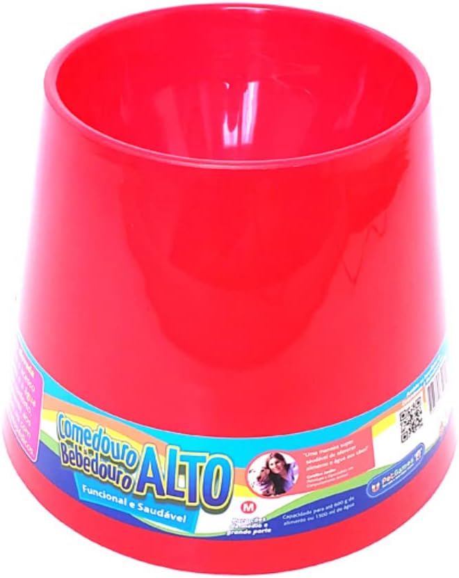 PET GAMES - Comedouro ou Bebedouro Funcional, Alto e Super Resistente para Cães - COMEDOURO E BEBEDOURO ALTO M VERMELHO - Imagem 2