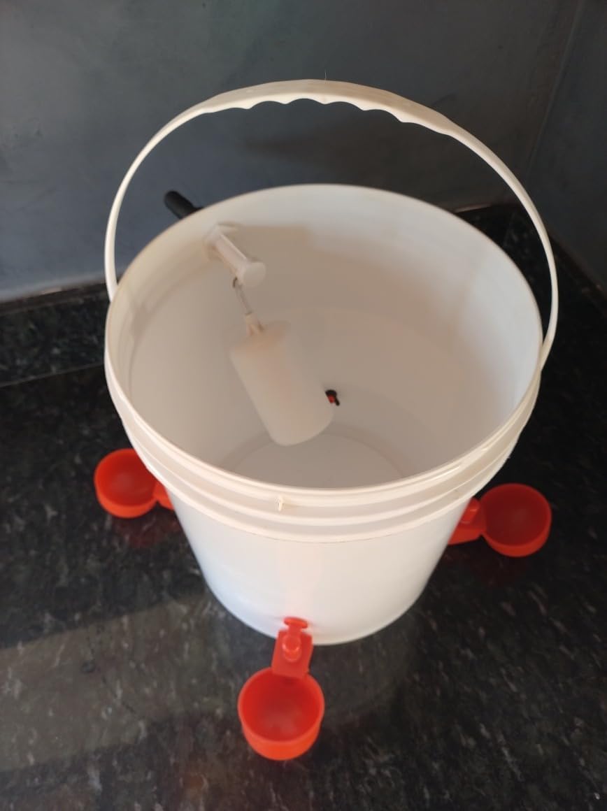 Bebedouro Pet Com Boia Mais 4 Copinhos autmáticos Para Aves Galinha Codorna e Outros - Imagem 8