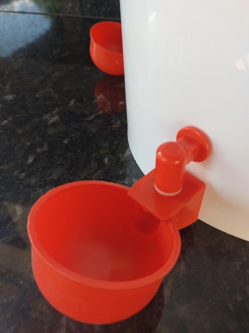 Bebedouro Pet Com Boia Mais 4 Copinhos autmáticos Para Aves Galinha Codorna e Outros - Imagem 3