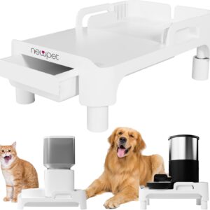Suporte Ajustável para Comedouro de Gatos, Suporte Elevado para Comedouros Automáticos 4,5 cm, Antiderrapante, Ajustável